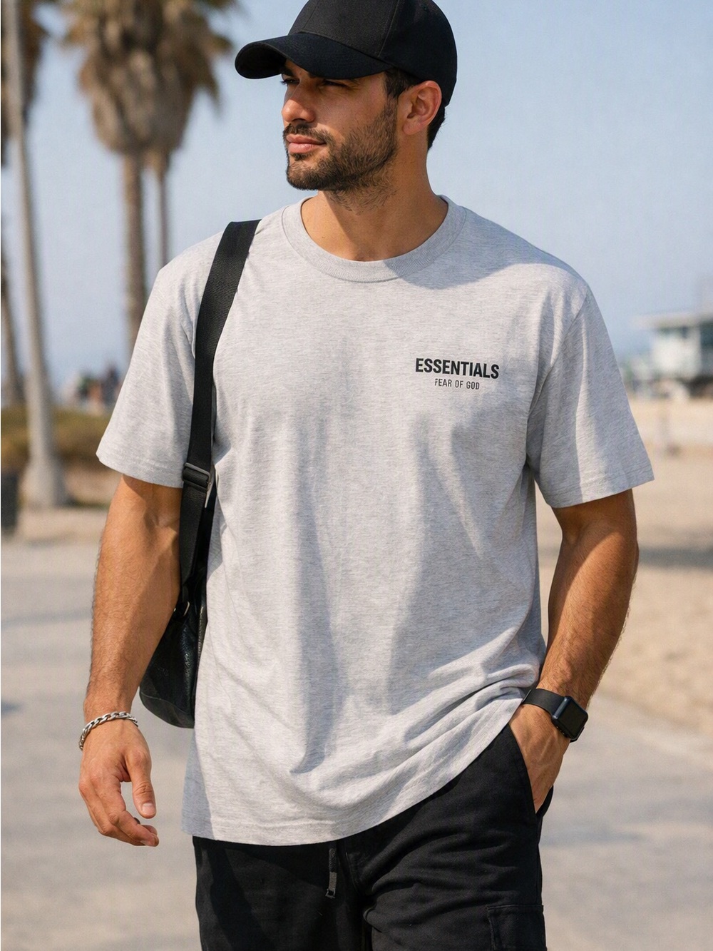 Fear of God Essentials Light Heather Gray Tee – Size Large NWT